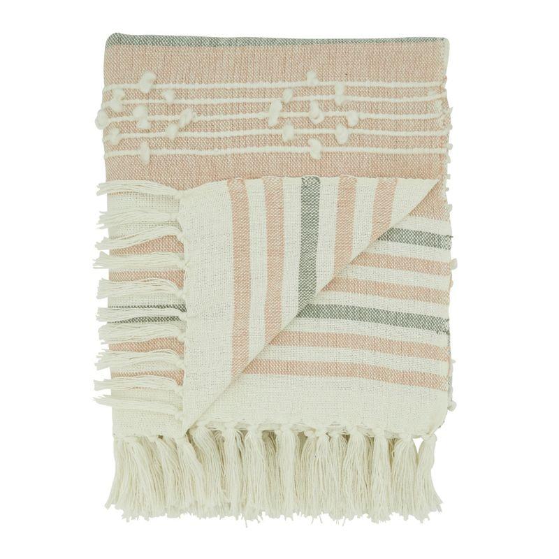 Saro Lifestyle Stripe Design Throw With Fringed Edges