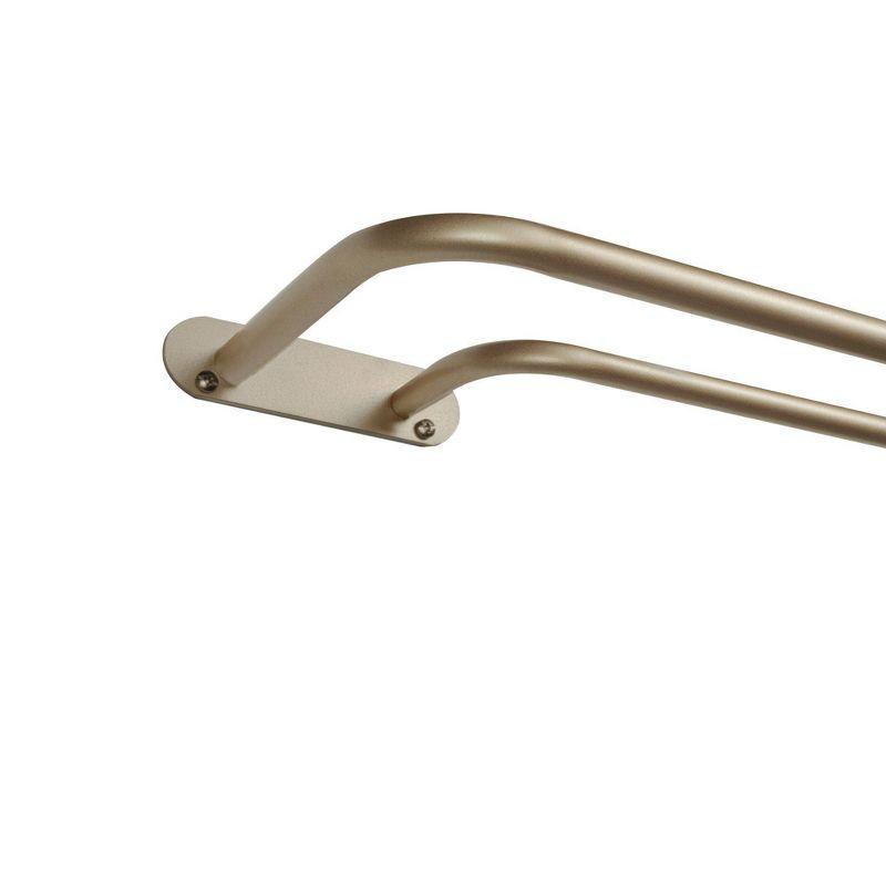 Exclusive Home 83.5"-120" Fetter Curtain Rod - Gold: Adjustable Iron Single Rod, Matte Finish, 25 lb Capacity