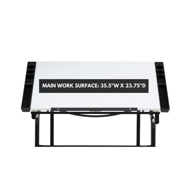 Futura Black Tempered Glass Adjustable Craft Desk