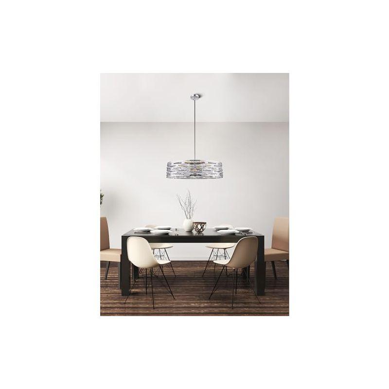 CWI Lighting Petia 8 Light Drum Shade Island Light With Chrome Finish