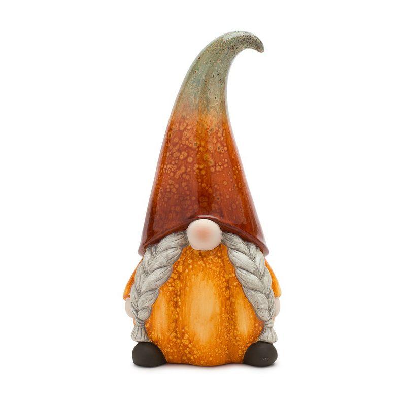 Terracotta Pumpkin Gnome Figurines Set for Fall Decor