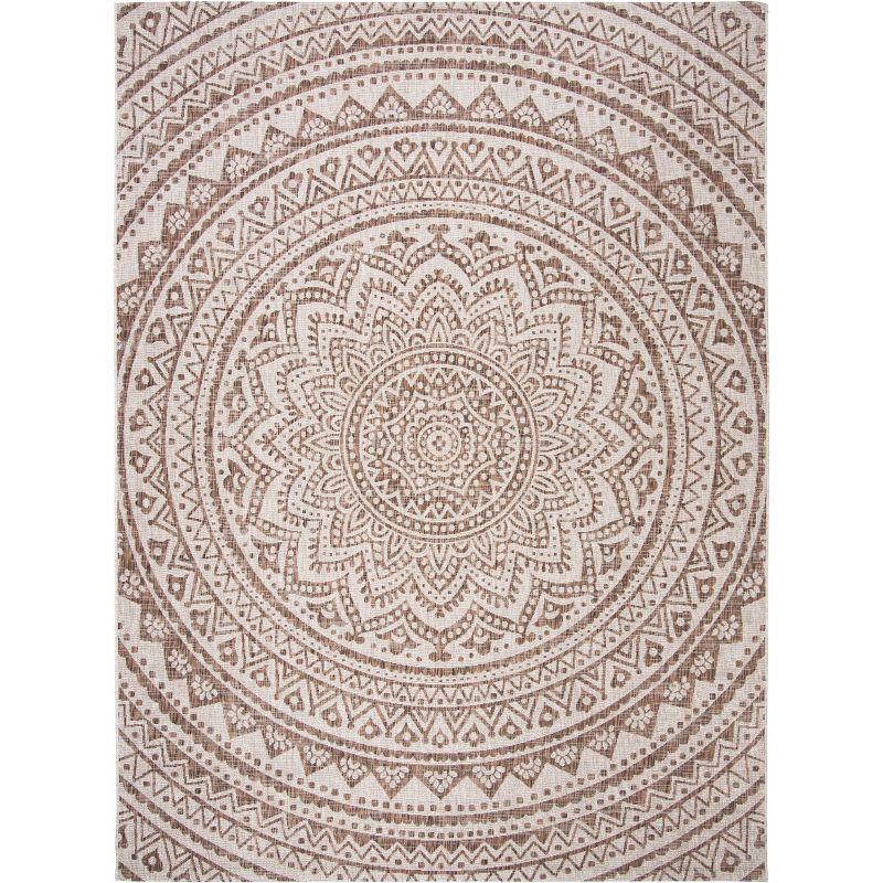 Courtyard CY8734 Power Loomed Indoor and Outdoor Area Rug - Light Beige/Light Brown - 9'x12' - Safavieh