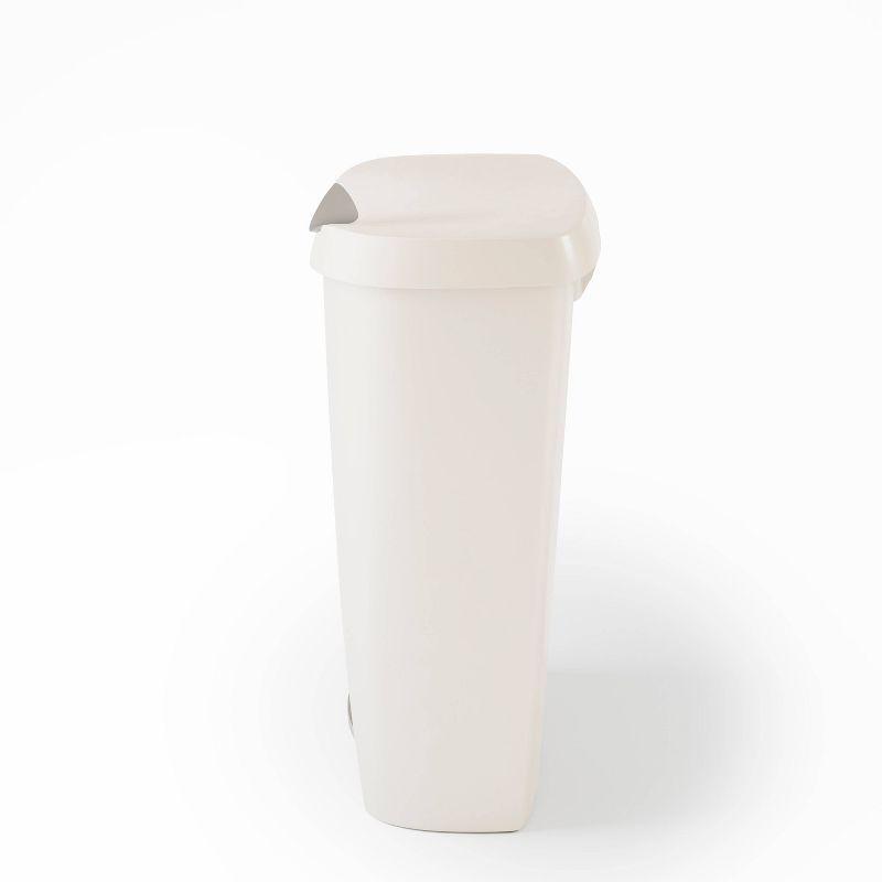 Sand 13 Gallon Plastic Step Trash Can with Soft-Close Lid