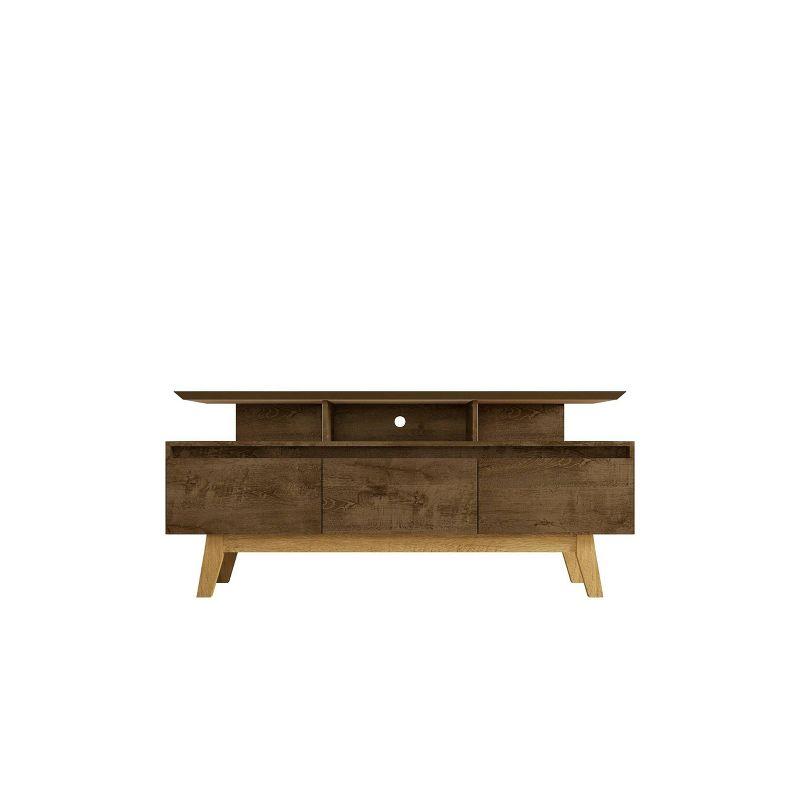 Rustic Brown Solid Wood TV Stand with Cabinet for 60" TVs