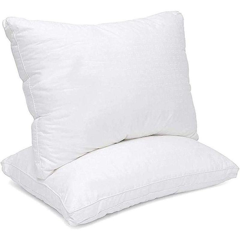 Maxi 100% Cotton Down Alternative Vacuum Packed Pillows – White (2 Pack)