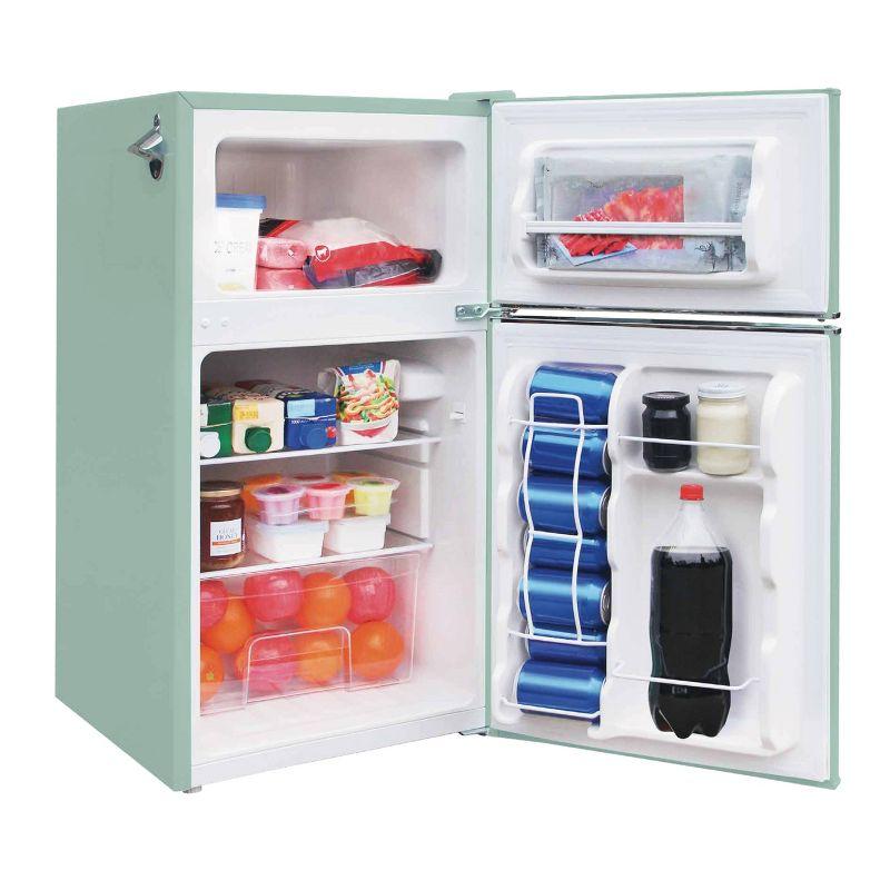 Frigidaire 3.2-Cu Ft. 2-Door Retro Compact Bar Fridge With Freezer And Side Bottle Opener