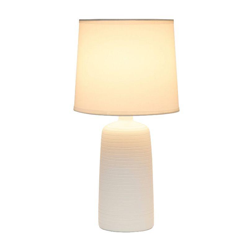 Textured Linear Ceramic Table Lamp - Simple Designs