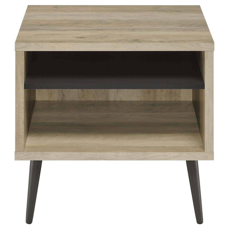 Coaster Welsh Mid Century Modern Wood End Table With Shelf Antique Pine/Gray