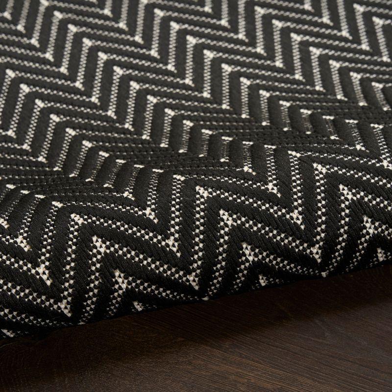 Nourison Horizon Indoor/Outdoor 2' x 6' Black Modern Rug