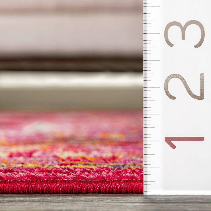 4'x6' Vintage Mackenzie Area Rug Pink - nuLOOM: Medallion Pattern, Low Pile, Indoor, Machine Made, Jute Backing