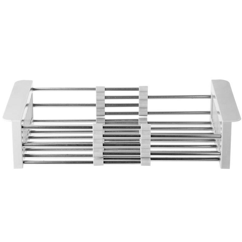 Cheer Collection Adjustable Stainless Steel Over The Sink Dish Rack