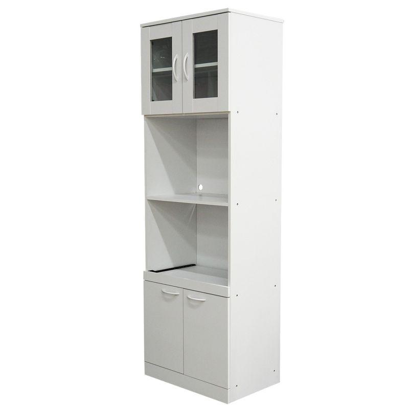 InRoom Designs Danbury Tall Kitchen Pantry, Microwave Storage Cabinet