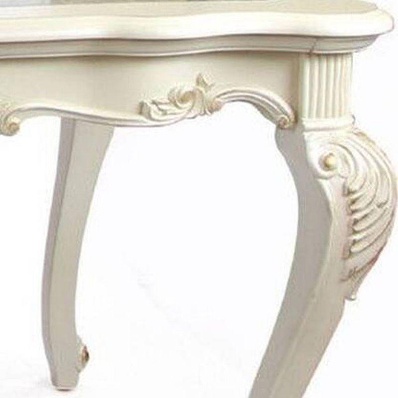Chantelle 96" Dining Tables Marble Top and Pearl White - Acme Furniture