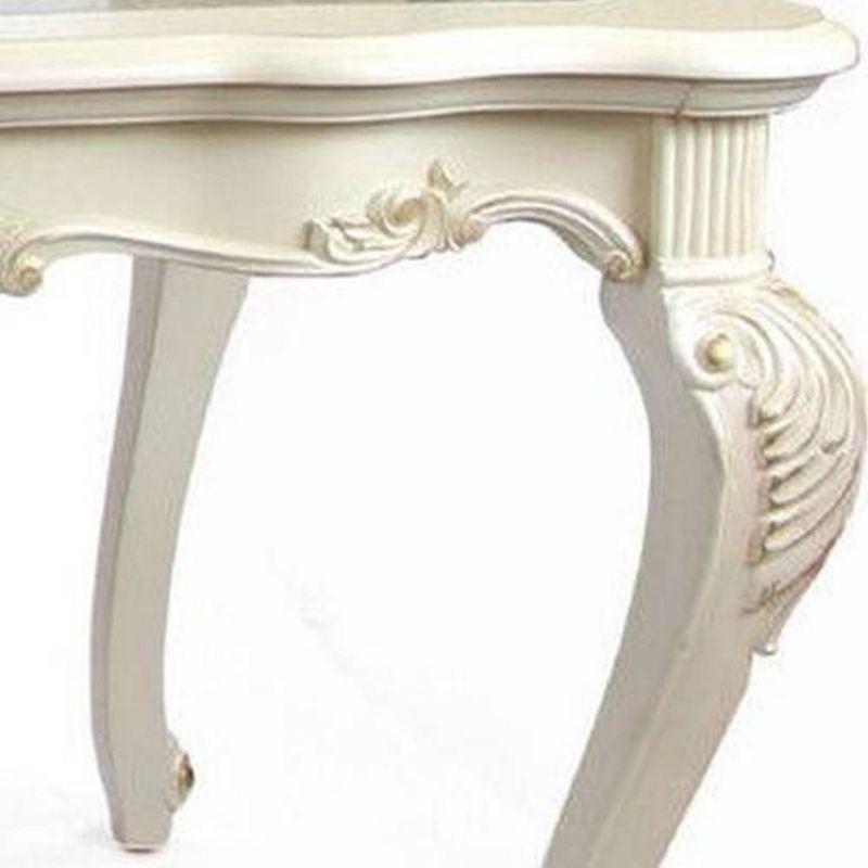 Pearl White Marble Top Extendable Bar Height Dining Table