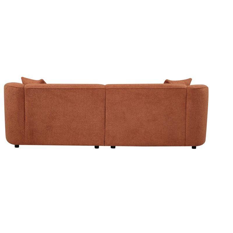 Christopher Knight Home Godwin 87.5" Modern Upholstered 3 Seater Curved Sofa, Orange