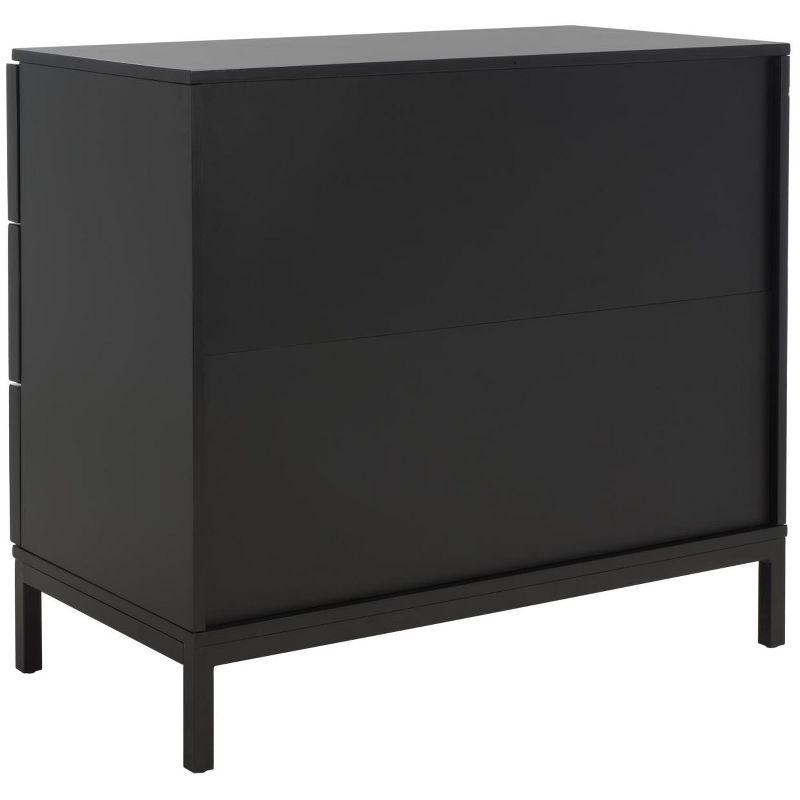 Zadie 3 Drawer Rattan Chest - Black/Natural - Safavieh