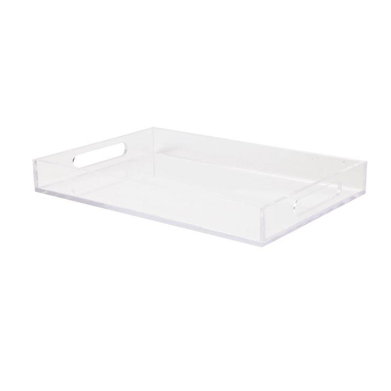 Thomas Martha Stewart Acrylic Desktop Letter Tray Organizer With Handles And Anti-Slip Feet