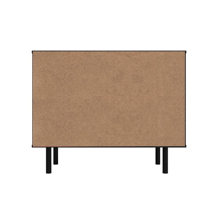 Manhattan Comfort Liam Mid - Century Modern 4 Shelf Sideboard Black/Brown