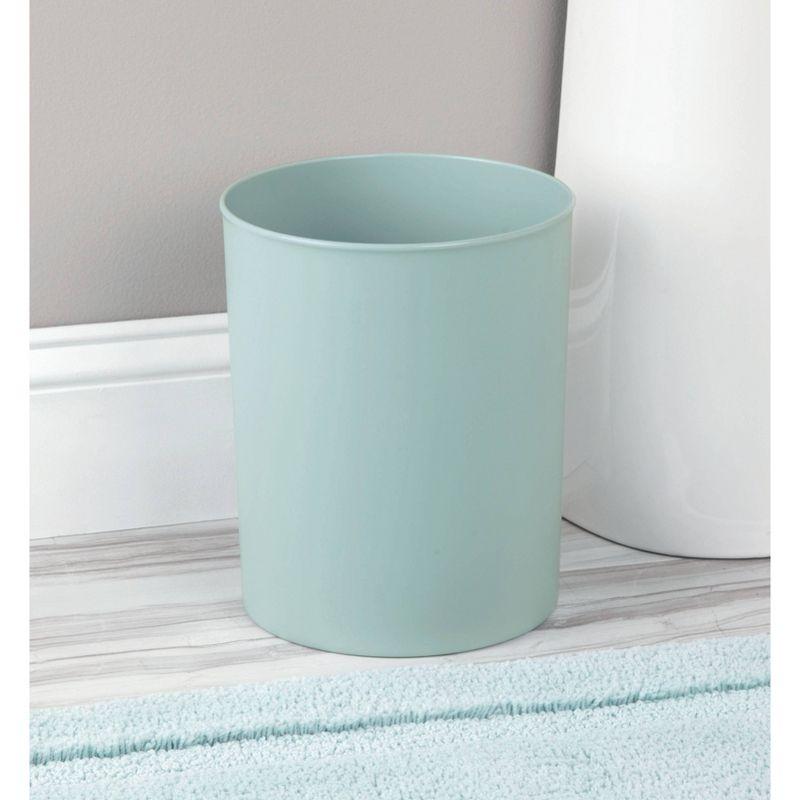 iDESIGN Franklin Plastic Round Wastebasket Off-White