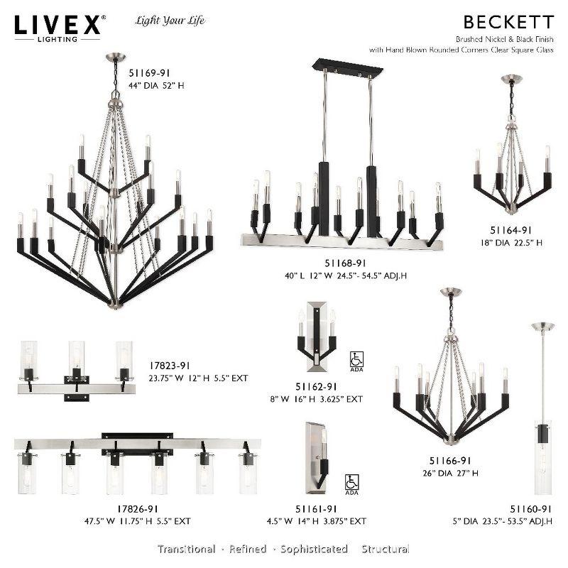 Livex Lighting Beckett 4 - Light Chandelier in  Brushed Nickel/Black