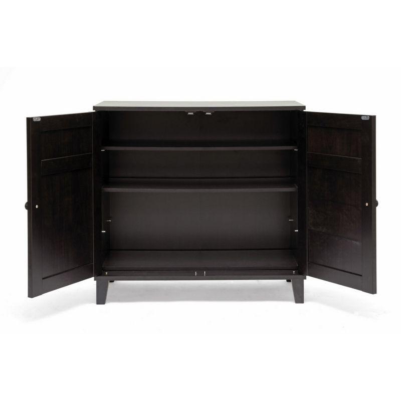 Glidden Wood Modern Shoe Cabinet (Short) Dark Brown - Baxton Studio