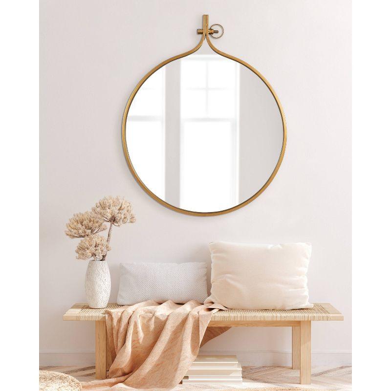 30" x 37" Yitro Metal Framed Wall Mirror Gold - Kate & Laurel All Things Decor