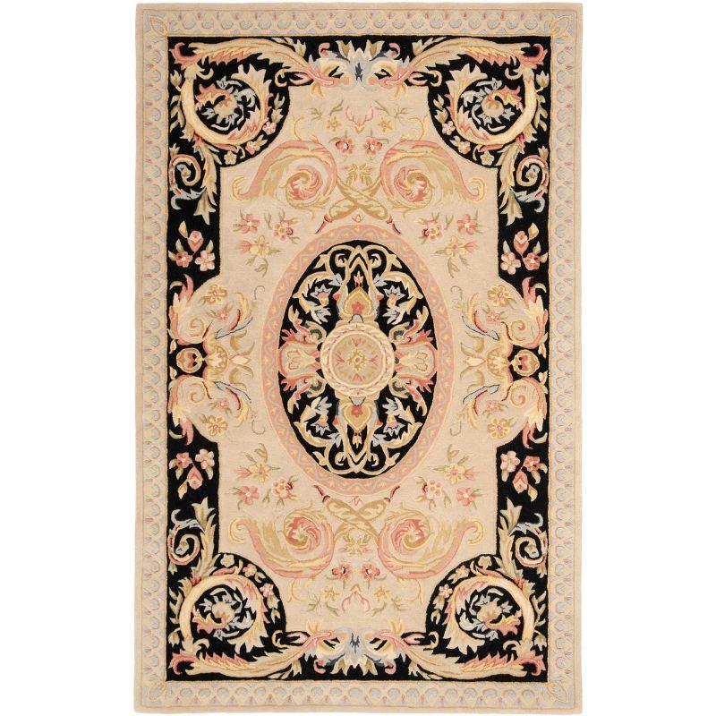 Savonnerie SAV206 Hand Tufted Area Rug - Ivory/Gold - 5'x8' - Safavieh.