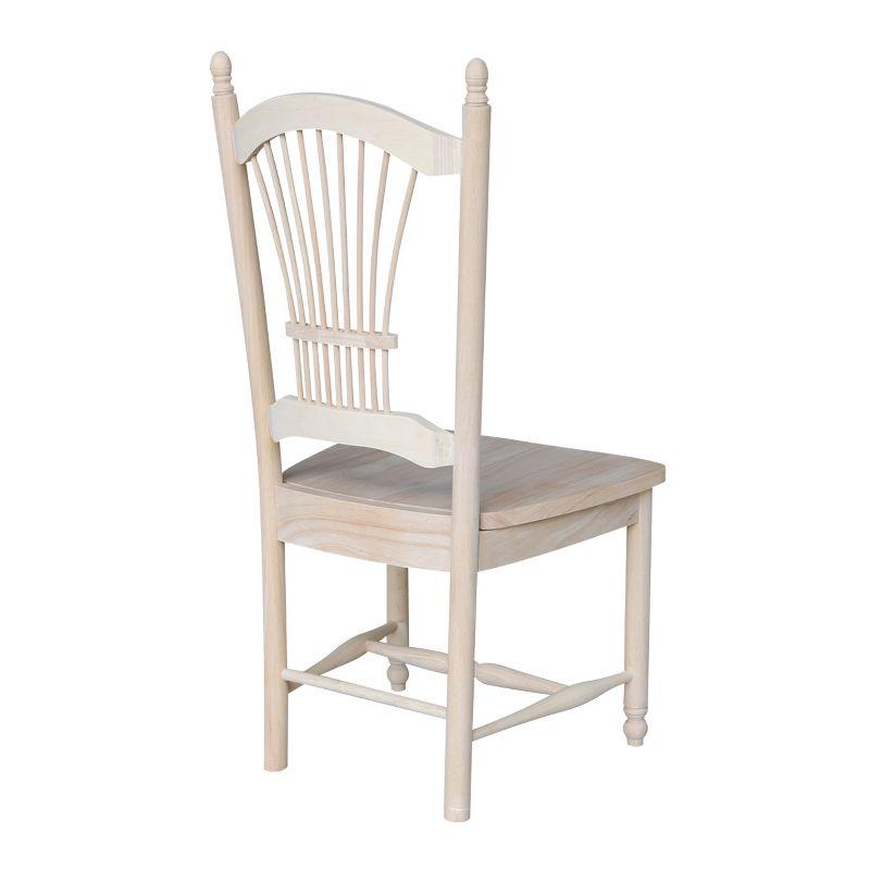 International Concepts Set Of 2 Sheafback Chair Unfinished: Hardwood Frame, Farmhouse Style, 225 lbs Capacity