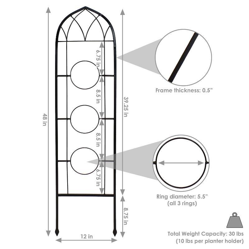 Winston Porter Avonlee Black Steel Arched Garden Trellis for Climbing Plants (Set of 2)