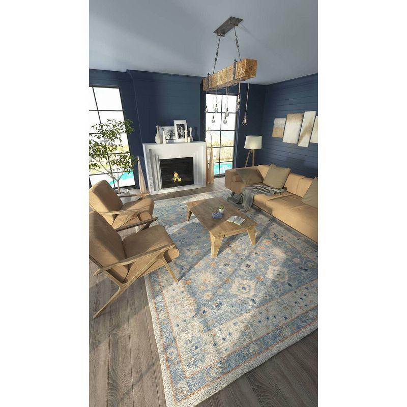 Momeni 3'3"x5' Anatolia Mae Medallion Machine Loomed Area Rug Blue: Wool & Nylon, Low Pile, Indoor Classic Rectangle Rug