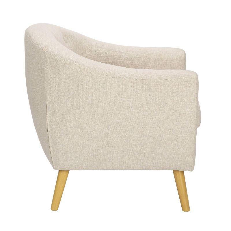 Rockwell Polyester/Wood Accent Chair with Ottoman, Button-Tufted - LumiSource