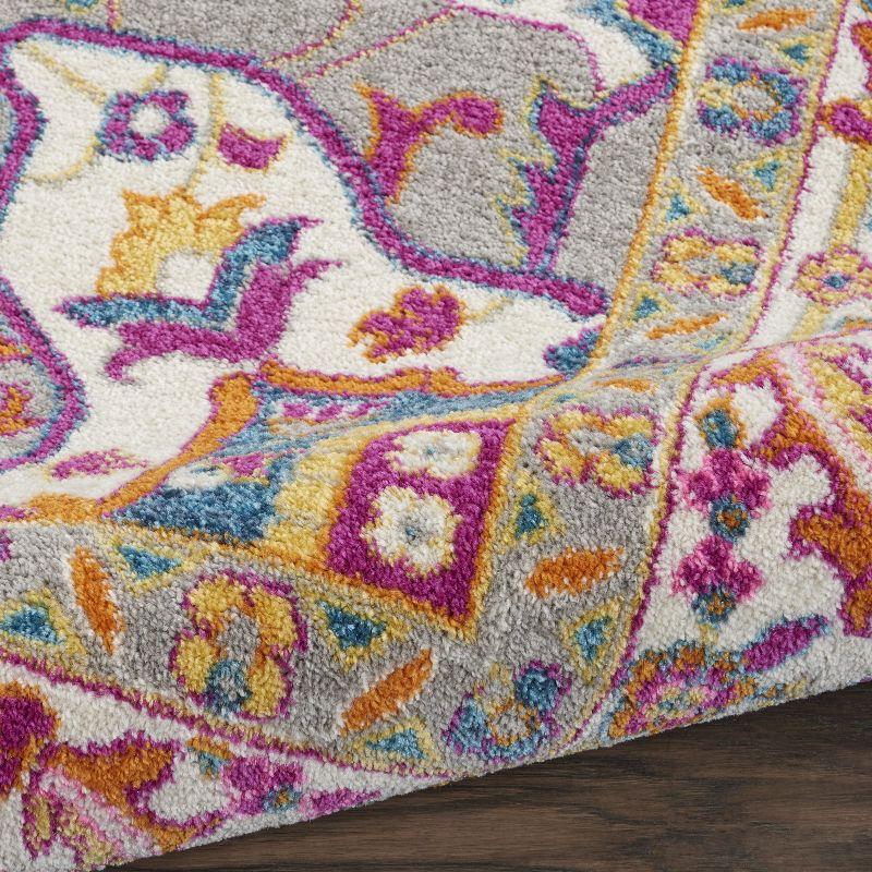 Nourison Passion Colorful Center Medallion Indoor Area Rug Teal Multicolor 6'7" x 9'6"