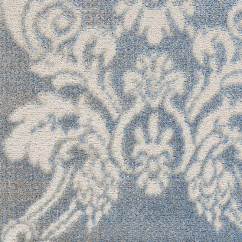 Nourison Elation ETN03 Indoor only Area Rug - Ivory Blue 2'3" x 7'6"