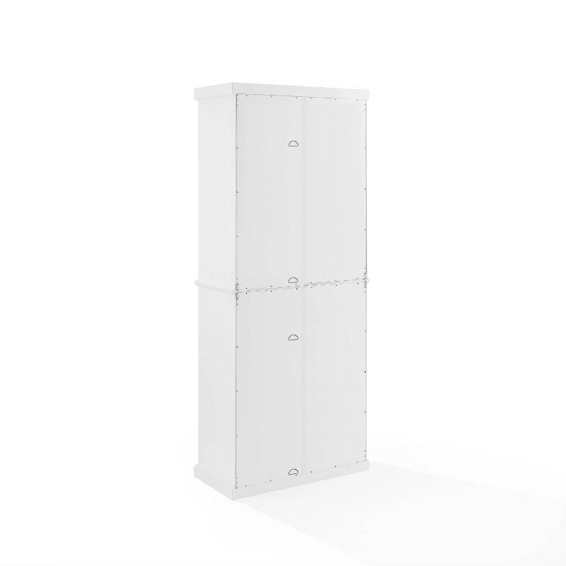 Cecily Tall Storage Pantry White/Matte Black - Crosley: French Country Style, 2 Adjustable Shelves
