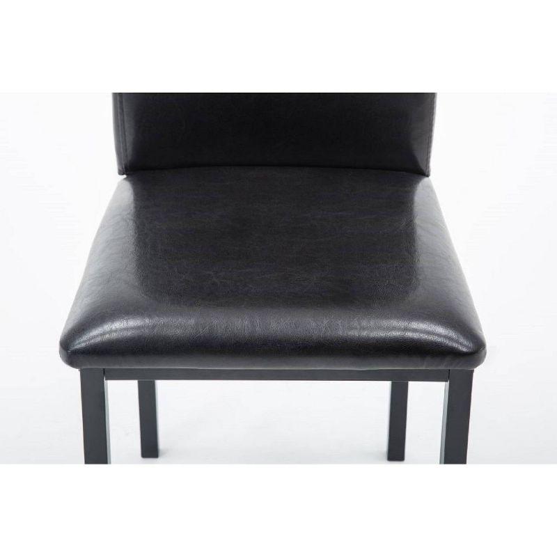 Set of 4 Arjen Dining Chairs Black - Boraam: Faux Leather, Metal Frame, Contemporary Style