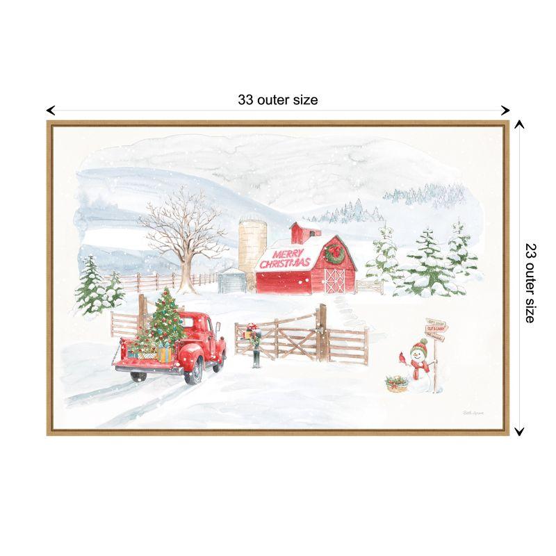 Amanti Art Home For The Holidays I Snowman by Beth Grove Canvas Wall Art Print Framed 33-in. x 23-in.