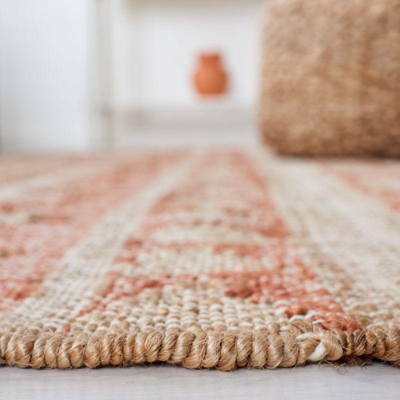 Handmade Red and Beige Wool Cotton Flat Woven Area Rug 8' x 10'