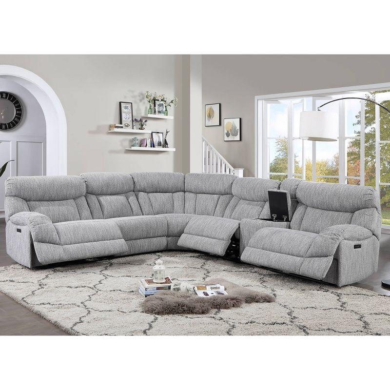 6pc Park City Dual Power Reclining Sectional Sofas Gray - Steve Silver Co.