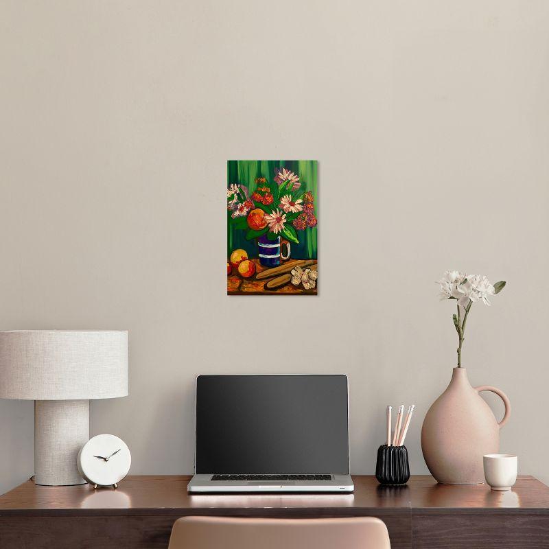 Art Remedy Floral Vase and Fruits