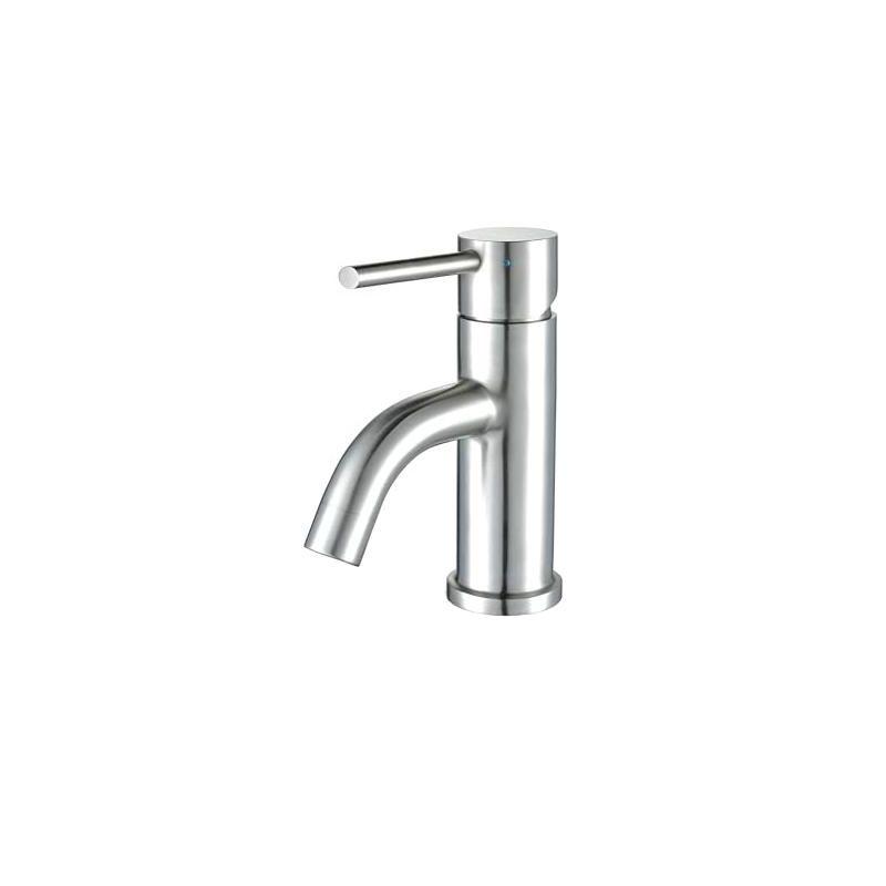 Whitehaus Collection Stainless Steel Single Lever Bathroom Faucet with Pop-up Drain