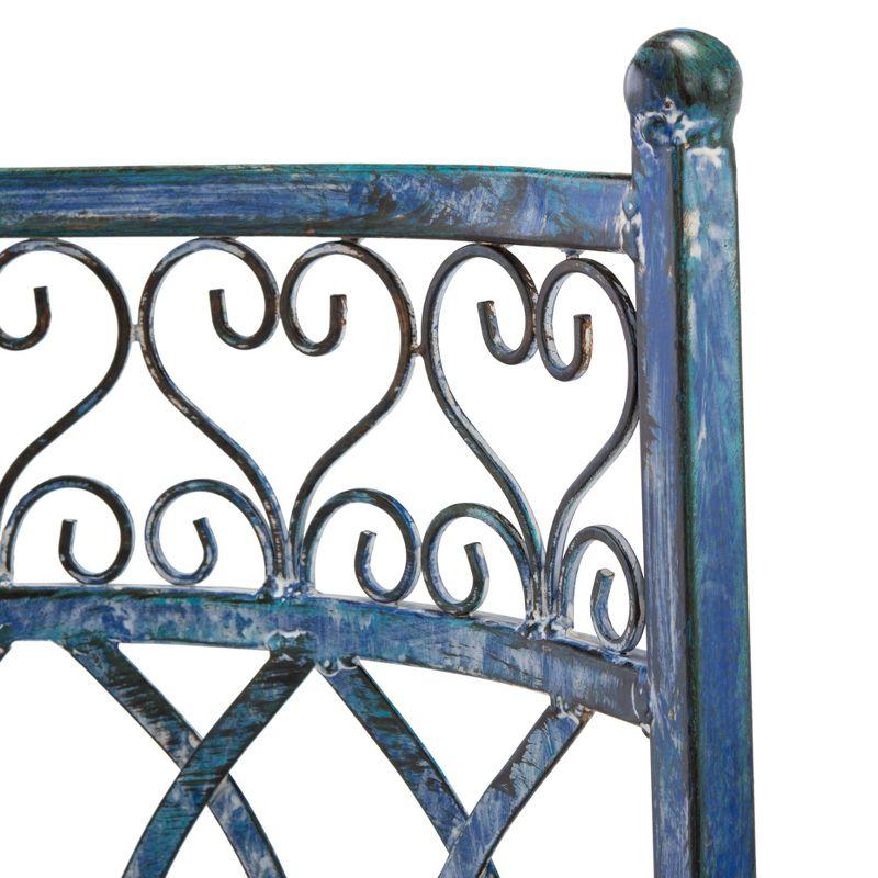 Lara Kissing Bench - Outdoor - PAT5005 - Mossy Blue - Safavieh