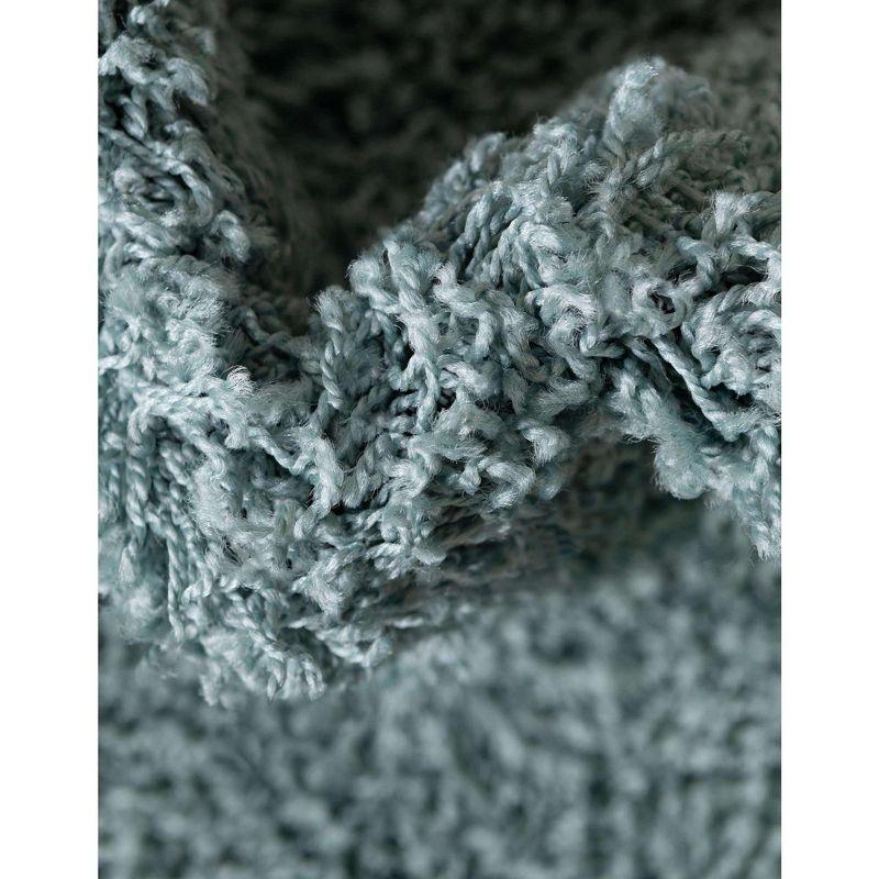 Unique Loom 8' 0 x 11' 0 Rectangle Solid Shag Light Slate Blue Area Rug