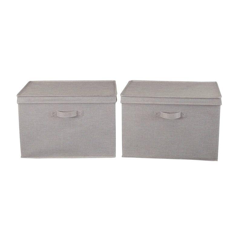 Household Essentials Household Essentials Wide Storage Box Fabric Bin (Set of 2)