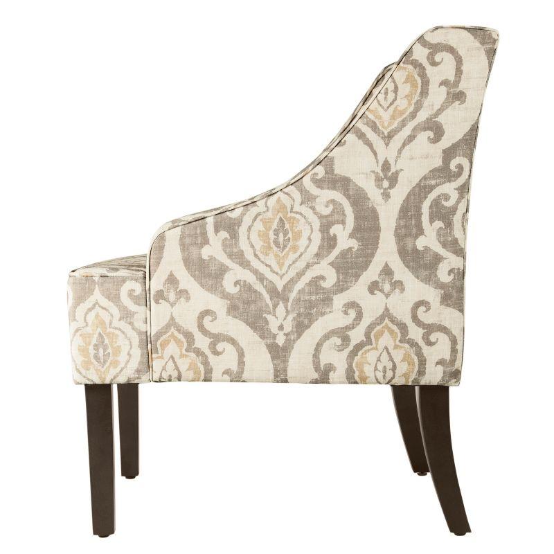 Classic Swoop Accent Armchair Natural Raffia - HomePop: Upholstered, Wood Legs, Foam Fill