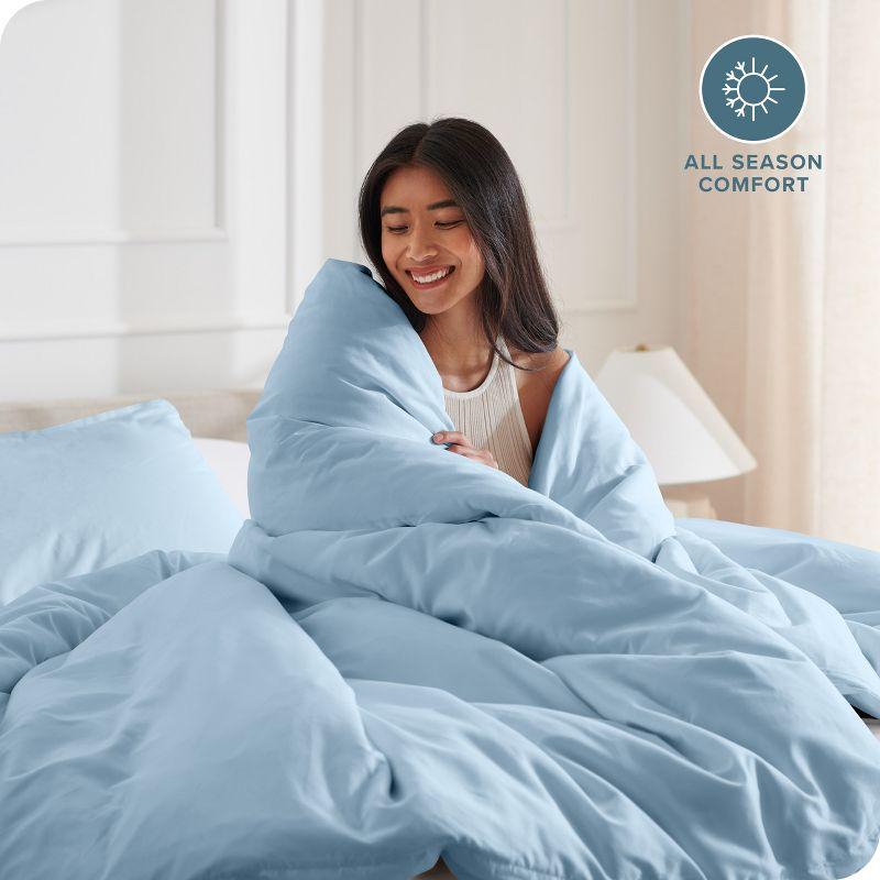 Twin/Twin XL Light Blue Double Brushed Duvet Set by Bare Home