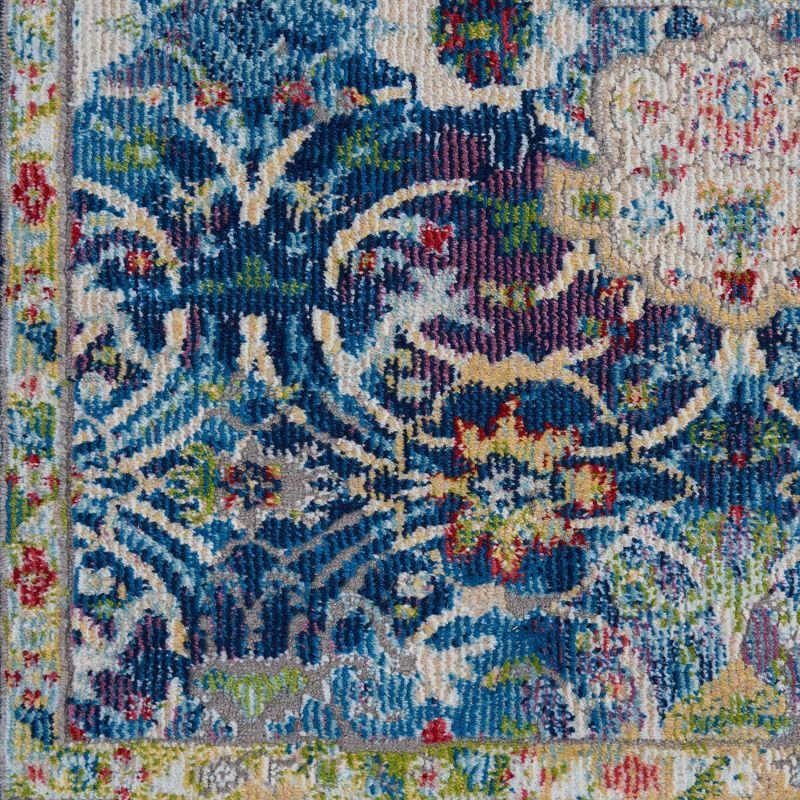 Nourison Global Vintage 2' x 6' (6' Runner) Blue Area Rug Oushak Vintage Center Medallion by Nourison