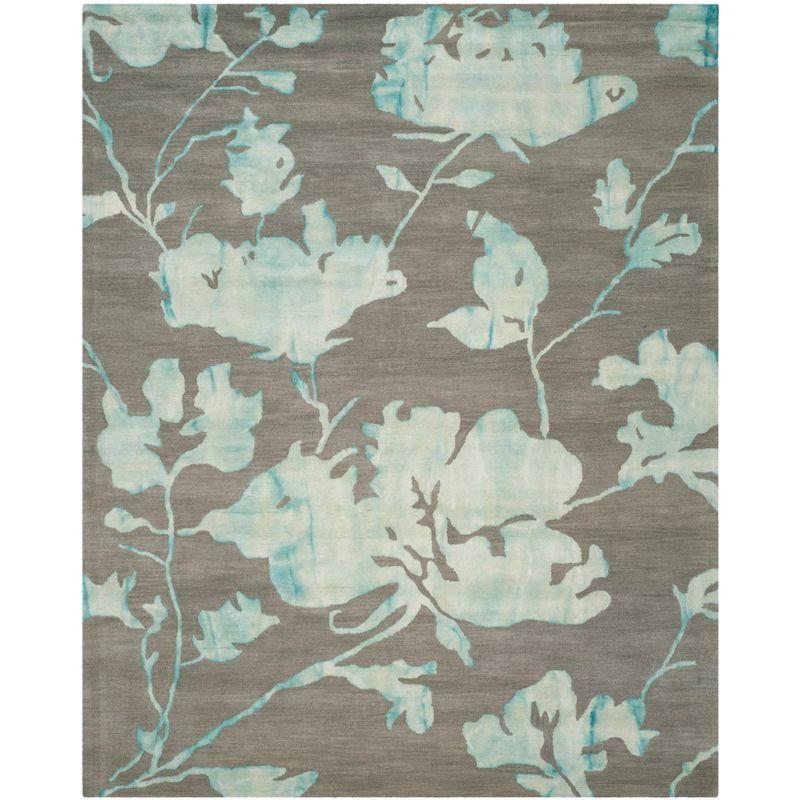 Dip Dye DDY716 Hand Tufted Area Rug - Grey/Turquoise - 8'9"x11'9" - Safavieh.