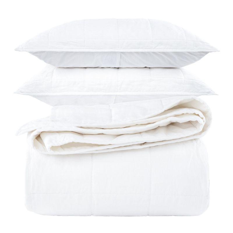French Linen Box Stitch Quilt & Sham Set