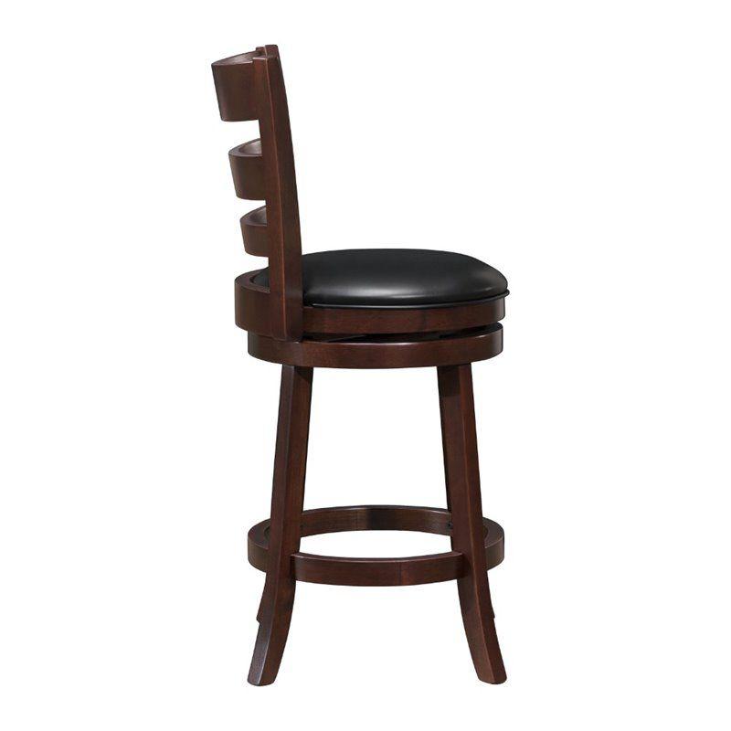 Shapel Faux Leather Swivel Counter Stool in Dark Cherry - Lexicon