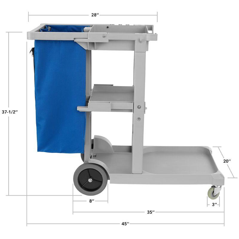 45" L x 20" W Commercial Janitorial Cleaning Cart, Holds 300 Lbs.